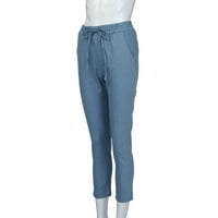 Frehsky traperice za žene Ženske elastične strugove casual pantalone visokog struka Jeans Casual plave