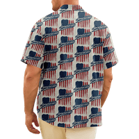 4. jula muške havajske košulje SAD Nacionalna zastava košulju od pune boje ovratnik dnevna kratka rukava