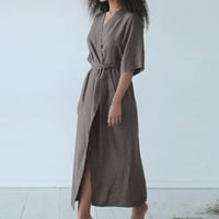 Ljetne haljine za žene ženske pamučne i posteljine Yukata stil čipke Cardigan haljina