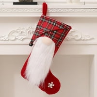 Božićne čarape plišane brade lica lutke čarape Santa Claus poklon čarapa Torba zima Xmas Tree Kamin