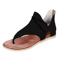 Puntoco Womens Sandals Cleance, ljetne čvrste kopče za cipele sa kopčom Zipper Lady Beach Flats Comfy