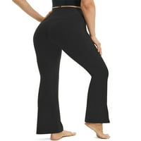 Prednjeg swalk Yoga hlače High struk Sport pantalone za spajanje noga za vježbanje pantne ležerne tajice