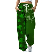 Joga hlače za žene za čišćenje plus veličina St. Patrickov dan Ženska moda Ležerne prilike za ispis