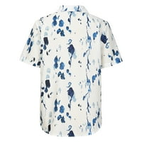 Tagold Womens Tops Clearence Fashion Women kauzalno ispis bluza Kratka rukava s majicom Ljeto dugme