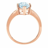 2.5ct Marquise Cut Prirodni švicarski plavi topaz 18K ružičasto zlato Angažovane prstene veličine 4,75
