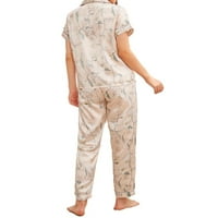 Ženske pidžame setovi džepne rever za spavanje zlata m