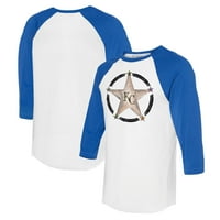 Ženski maleni otvor bijeli kraljevski kansas City Royals Vojna zvijezda 3-rukave Raglan majica
