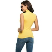 Ženski vrhovi ženske majice bez rukava, majica Turtleneck Tee Majica Top bluza XL Yellow