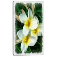 Dizajnerska umjetnost 'Slatka frangipani cvijeće akvarel' Slikanje ispis na zamotanom platnu