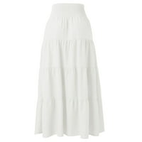 Eczipvz suknje za žene Žene Šifon ruffle ispisane sportska odjeća bijela, m