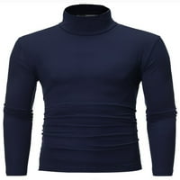 Zodanni Muška bluza s dugim rukavima Majica Modne T košulje Casual Basic Tee Holiday Tops Navy Blue
