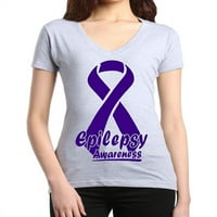 Ženska majica s kratkim rukavima V-izrez - epilepsija vrpca
