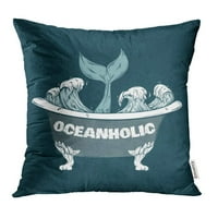 Kupka sa okeanskim talasima i talama riba kreativna nadrealna tetovaža Jedinstveni jastučni jastuk jastuk