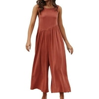 Ženski kombinezon od punog u boji pupka bez ležernih ležernih ženskih hlača Ljeto prozračne zgodne kombinezone