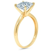 CT sjajna princeza Clear Simulirani dijamant 18k žuti zlatni pasijans prsten sz 6.5