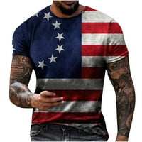 Muške majice s kratkim rukavima za muškarce casual okrugli vrat Popularno 3D digitalna zastava Štampanje