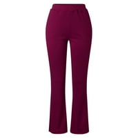 Plus vezene pantalone za uklanjanje ženskog temperamenta čvrstog boja pletene mikro vučne tanke hlače