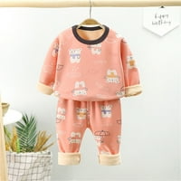 Kpoplk Toddler Boys Girls Outfit setovi za bebe Soft Pajamas crtani otisci dugih rukava Kid Sleep odjeća