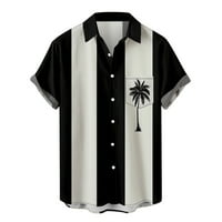 CLlios Muns's Havajske košulje Summer Graphic FAICH majica Labavi kratkih rukava majica dolje Aloha