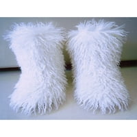 Daeful Ladies Mid Calf Boot Furry Fuzzy snijeg čizme Ravne zimske tople cipele ugodne plišane žene lagane
