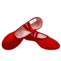 Xmarks ženske baletne cipele Stretch platnene plesne papuče Split potplat za djevojke za odrasle crvene