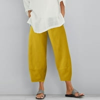 Daznicoone ženske hlače ženske dnevne ležerne tablice, bočni džepovi od elastičnih struka Hlače duge