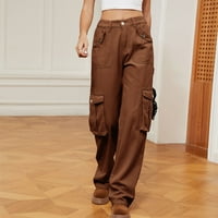 Amtdh ženske trendi cargo hlače od pune boje lagane casual labavo udobne pantalone dame jeseni modni