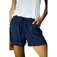 Snoarin Ljetne kratke hlače za žene plus veličine Comfy WorkString Elastični džep za struk Labavi kratke