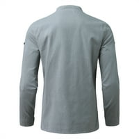 Košulja za muškarce Muška ležerna punog postolja za bluza ovratnika u obliku rukava s dugim rukavima