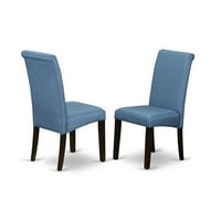 HLBA5-CAP - mali okrugli kuhinjski stol s platnom plavom tkaninom Kuhinjskim stolicama sa kapućinom