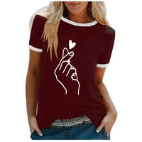 Zermoge kratki rukav ženski vrhovi bluze bluze Majica, ženska modna casual tiskara O-izrez Labavi majica