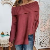 Deagia ženski džemper svjetlo džemper okrugli džemper s dugim rukavima Pleteni džemper, ležerno dugi