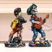 Halloween Music Skeleton Dekoracije za beton Smiješni smoli ukrasi karnevalske zabave Poklon Zanimljiv