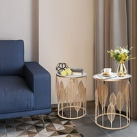 Okruglo ogledalo kafe stolovi moderni krug stol metalni list latica Dizajn gnijezdog stola za kavu set
