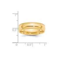 Čvrsta 14k žuto zlato milgrain udobnost vjenčanog prstena veličine 7,5