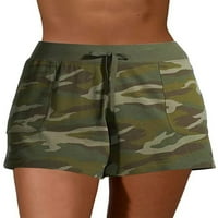 Worcnote Women Bermuda čipke Up ljetne kratke hlače za plažu Visoki putni džepovi mini pant kamuflage