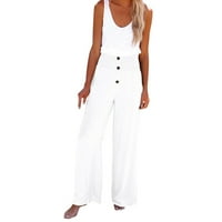 Ženske plus veličine bijele posteljine za žene Džepne pantalone za stezanje Ležerne prilike plus veličina