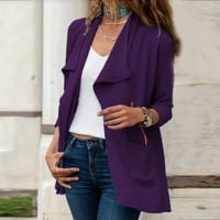Ženski vrhovi casual ženske boje, pune boje, džep dugih rukava Srednji duljinski kardigan na vrhu bluza