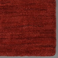 Rugsotički tepisi Ručni loom, prostirka od punog vune, tamnocrvena, 8'x11 '