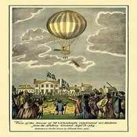 Uspon u Lunarljvom balonu - grafički prikaz balonog uspona sa artiljerijske zemlje 15. septembra 1784.