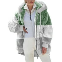 Zimski kaputi za žene predimenzionirane kapute s kapuljačom od runa sa kapuljačom pune zatvarača tople