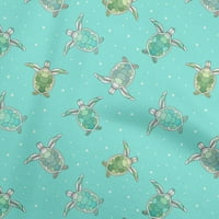 Onuone pamuk poplin dužna tirkizna zelena tkanina Okean kornjače sa tačkom šivaćom tkaninom od dvorišnog