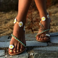 SHLDYBC papuče za žene, ženske ležerne sandale Cvjetni dekoracija Sandale Slanovi na cipelama Sandale,