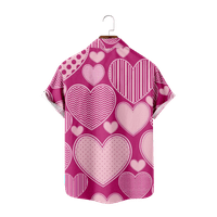 Ružičasti ljubavni heart ljeto muške havajske dječake košulje djeca vintage 3d ispis labave majice Muška