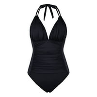 Super za kupaći kostim za žene za žene za žene Halter V izrez ruched kupaći odijelo Push up Jappy Monokini