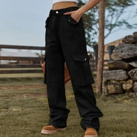 Šumport Žene teretne hlače High Struk Teretne bahaće pantalone hlače široke noge casual pantalone sa
