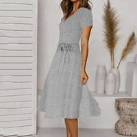 EFSTEB ženske haljine plus veličina klirence kratkih rukava haljina struka zavoja za zavojju ljetni
