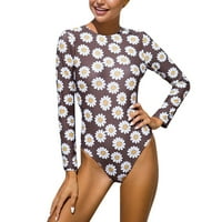 Zrbywb New Women jednodijelni kupaći kostim žene Print dugih rukava Bikini set Plivanje jednodijelni