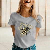 Ženske majice Ženska košulja za ogrlice Ženske proljeće Ljetne pčele Štampani kratki rukav O vrat majica