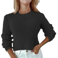 Žene casual crewneck džemper dukseri ženski povremeni dugi rukav pletenje labavi debeli džemper TOP